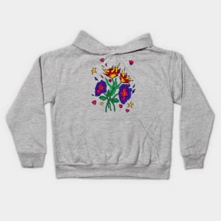 Flaming Floral Dreams Kids Hoodie